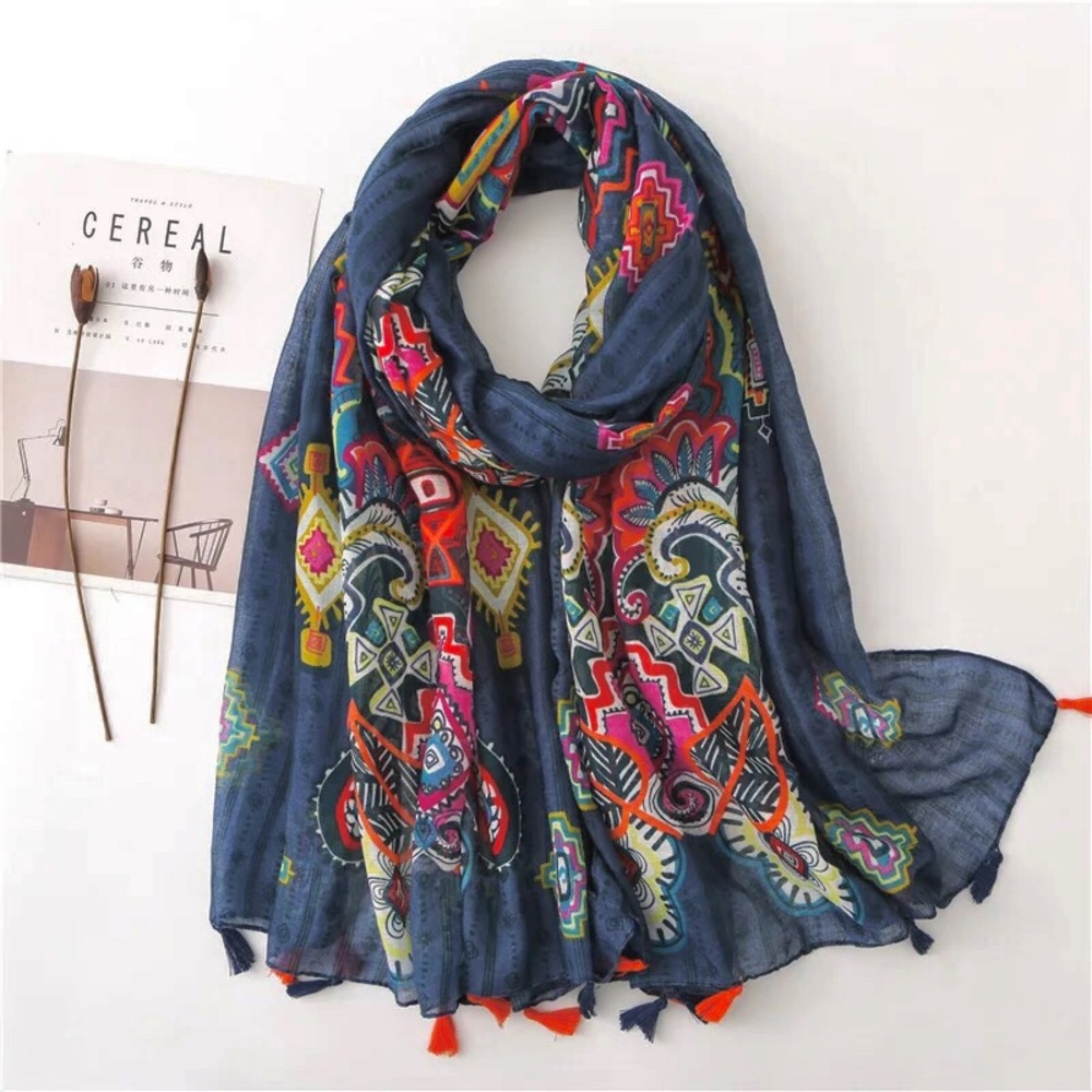 Light Thin Paisley Scarf